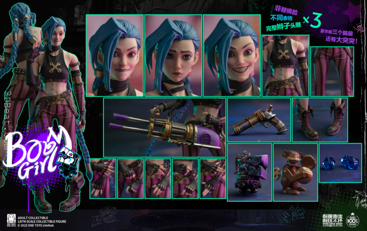 1/6 scale ONETOYS OT021 League of Legends Jinx  Deluxe Edition Action Figure