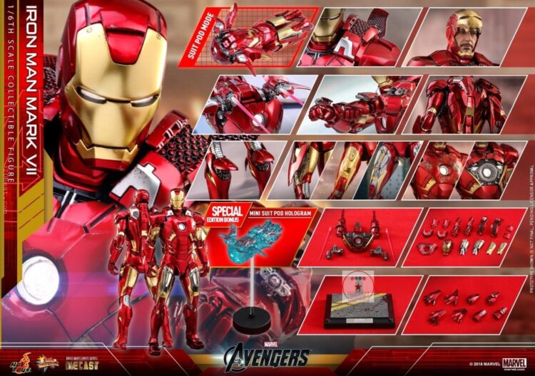 Hot Toys Iron Man Mark VII The Avengers Chính Hãng Tỉ Lệ 1:6