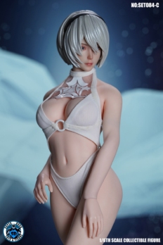 1/6 Scale Super Duck SET084C NieR: Automata 2B Swimming Suit White for TBLeague S42A Body