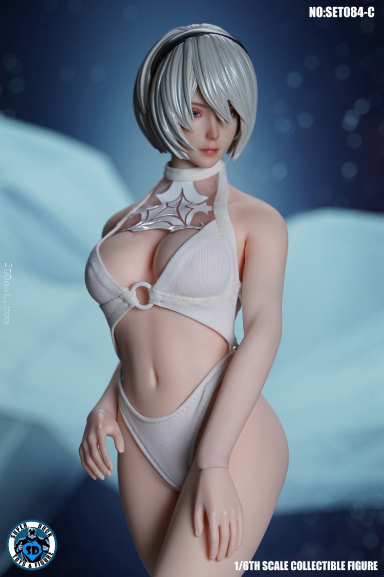 1/6 Scale Super Duck SET084C NieR: Automata 2B Swimming Suit White for TBLeague S42A Body