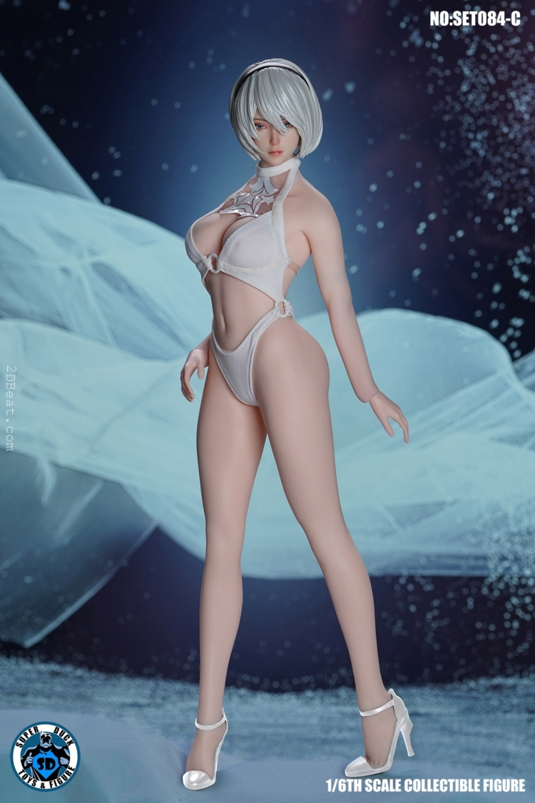 1/6 Scale Super Duck SET084C NieR: Automata 2B Swimming Suit White for TBLeague S42A Body