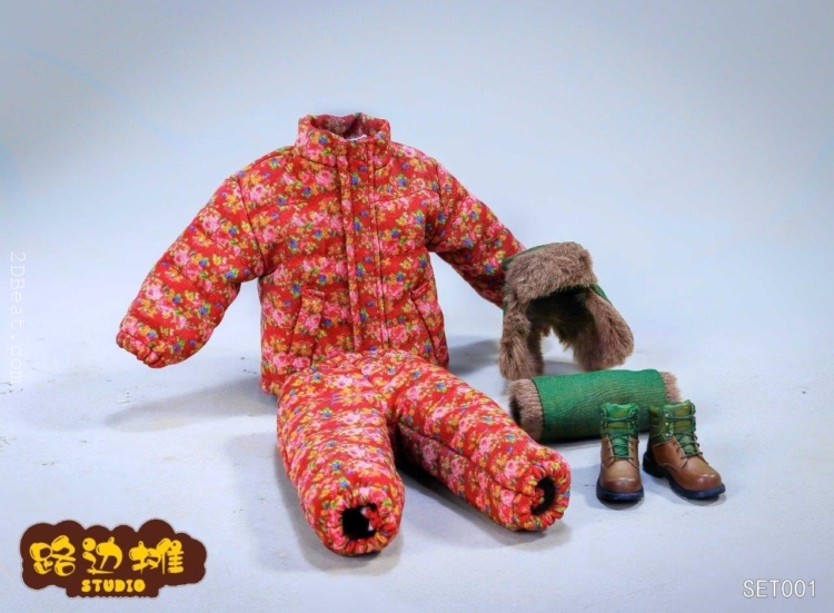 1/12 Scale Roadside Stall Studio SET001 Erbin Elder Brother Flower Cotton-padded Jacket Dress