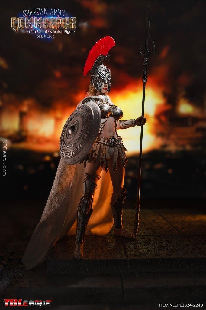 1/12 Scale TBLeague PL2024-224B Spartan Army Commander Silver Collectible Figure