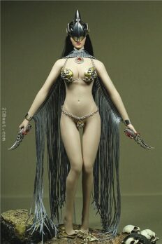 Female Flying Eagle Headwear + Metal Fringe Shawl Skirt Dress 1/6 Scale