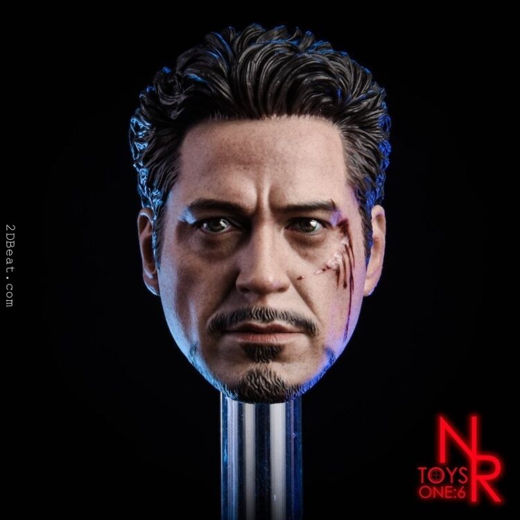 Head 1/6 MK5 2.0 Tony Stark Damaged Ver.