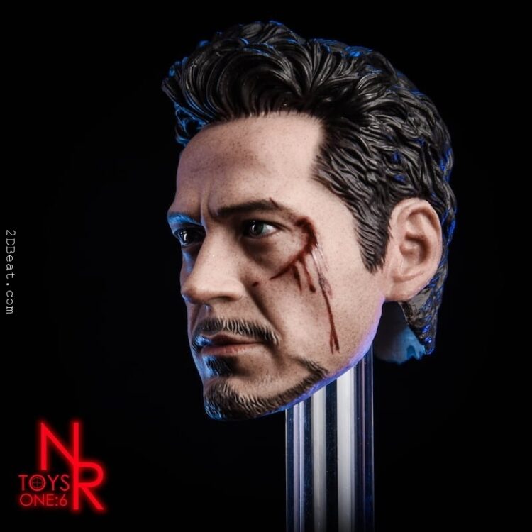 Head 1/6 MK5 2.0 Tony Stark Damaged Ver.