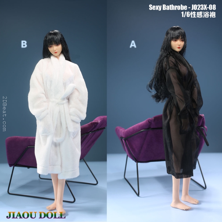 1/6 Scale Jiaou Doll JD-JO23X-08 White Black Bathrobe