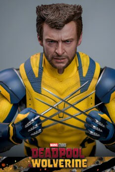 Wolverine Sixth Scale Action Figure by Hot Toys: upper bust shot with claws crossed in front of chest, wearing full suit.- Prototype Shown View 5