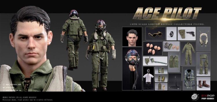 Mô hình figure 1/6 POP Toys ACE đồ bay phi công - Image 16