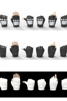 Bộ găng tay & tay 1/6 cho figure búp bê nữ – tay cầm súng, tương thích với body Silicone liền mạch