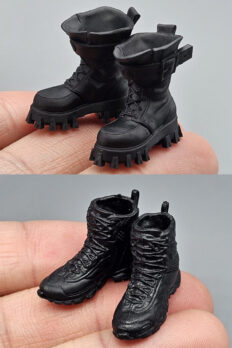 Phụ kiện lính tỷ lệ 1/12 – Giày chiến đấu cho body nữ 6 inch, bốt Martin, giày cải trang kiểu FAG