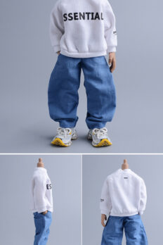 Quần 1/12 dáng cong phong cách thời trang casual cho mô hình Romankey 6 inch