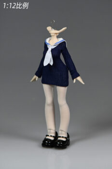 Trang phục doll figure 1/12 Áo len kiểu giả hai lớp, dạng vá nối