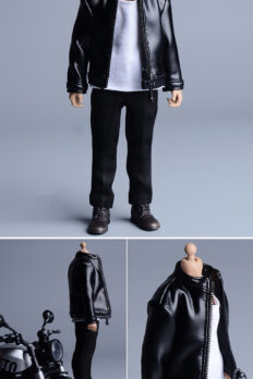 Áo khoác da tỷ lệ 1/12 cho mô hình figure, BJD khớp động 6 inch
