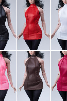 Váy Dài Hở Lưng Cao Cấp Kiểu Cổ Yếm Ada Wong tỷ lệ 1/6 + Tất Dài vừa body figure đùi to AT202 / AT203