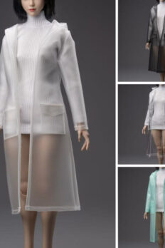 Áo Mưa Có Mũ Thời Trang tỷ lệ 1/6 cho figure nữ – Áo Khoác Ngoài Tương Thích PH / TBL, Độ Bền Cao