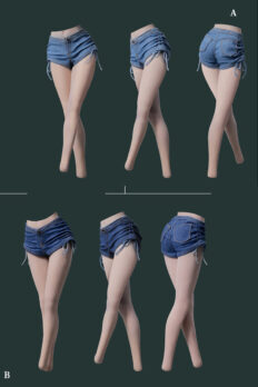 Quần short denim VS Toys tỷ lệ 1/6 dành cho figure, búp bê nữ