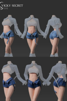 Váy denim figure, búp bê nữ VS Toys 107 tỷ lệ 1/6