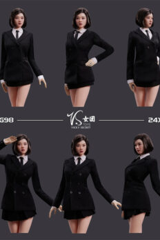 Trang phục búp bê, figure nữ 1/6 Bộ vest áo khoác & chân váy ngắn