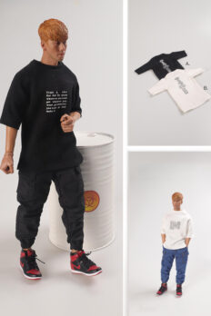 Áo Thời Trang Phong Cách Hàn Quốc Cho Figure Nam 1/6 – Áo Thun In Họa Tiết Dáng Rộng