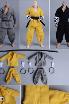 Bộ trang phục võ tăng Thiếu Lâm tỷ lệ 1/12 cho mô hình figure 6 inch, phong cách võ hiệp