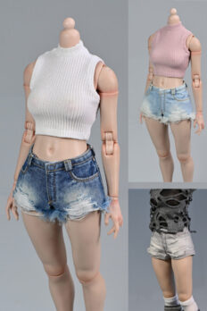 Quần short jean nữ 1/6 – phụ kiện trang phục cho mô hình figure 12 inch