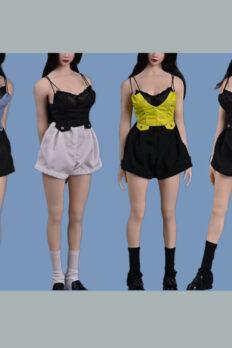 Trang phục thời trang nữ tỉ lệ 1/6 Bộ jumpsuit hai dây kèm nội y ren