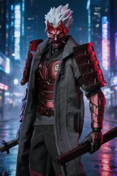 Mô hình figure 1/12 VTOYS X BMS Cyberpunk Samurai The Crimson Dawn of the Blade