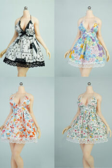 Trang phục búp bê, figure nữ 1/6 - Váy hoa dáng phồng cao cấp