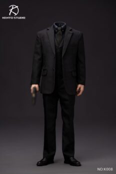 Set phụ kiện figure nam 1/6 John Wick Black Vest Suit Set hãng Kento Studio