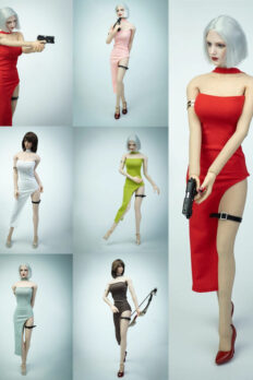 Váy trang phục chiến đấu cho figure, búp bê nữ 1/6