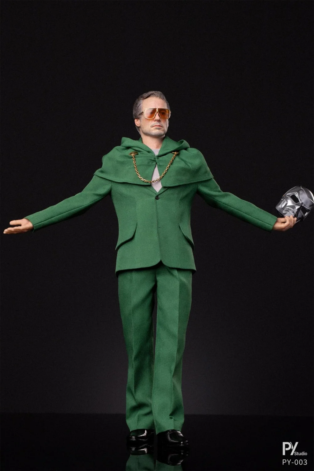 Mô hình figure 1/6 PY Studio PY-003 Người lạ mặt đeo mặt nạ mặc áo choàng xanh lục - Image 5