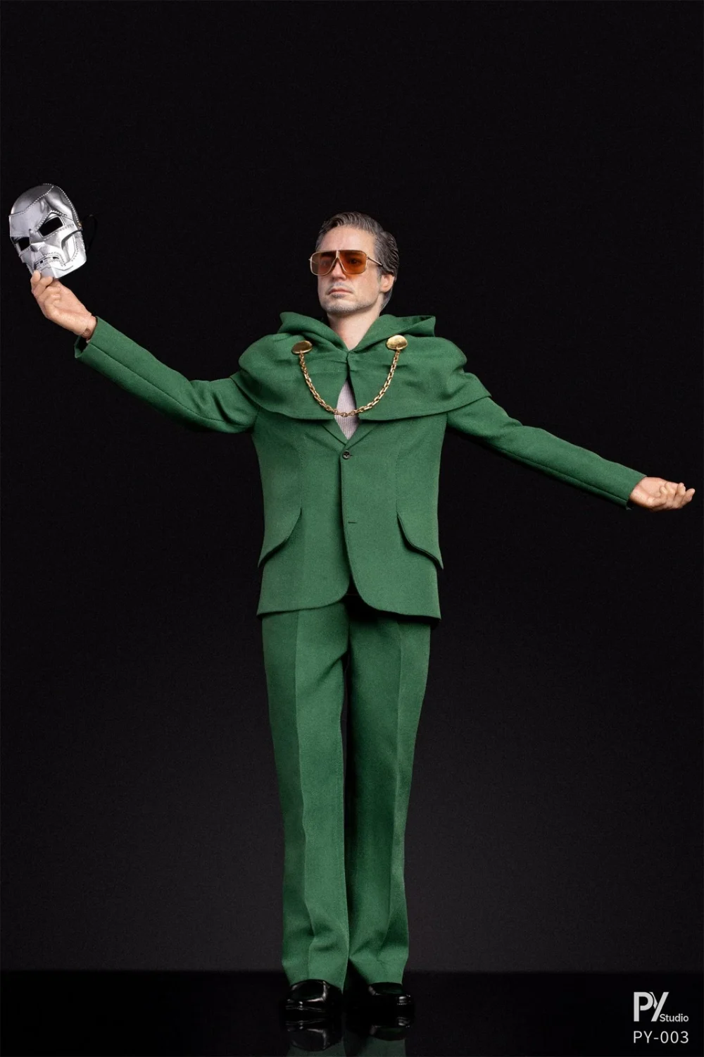 Mô hình figure 1/6 PY Studio PY-003 Người lạ mặt đeo mặt nạ mặc áo choàng xanh lục - Image 8