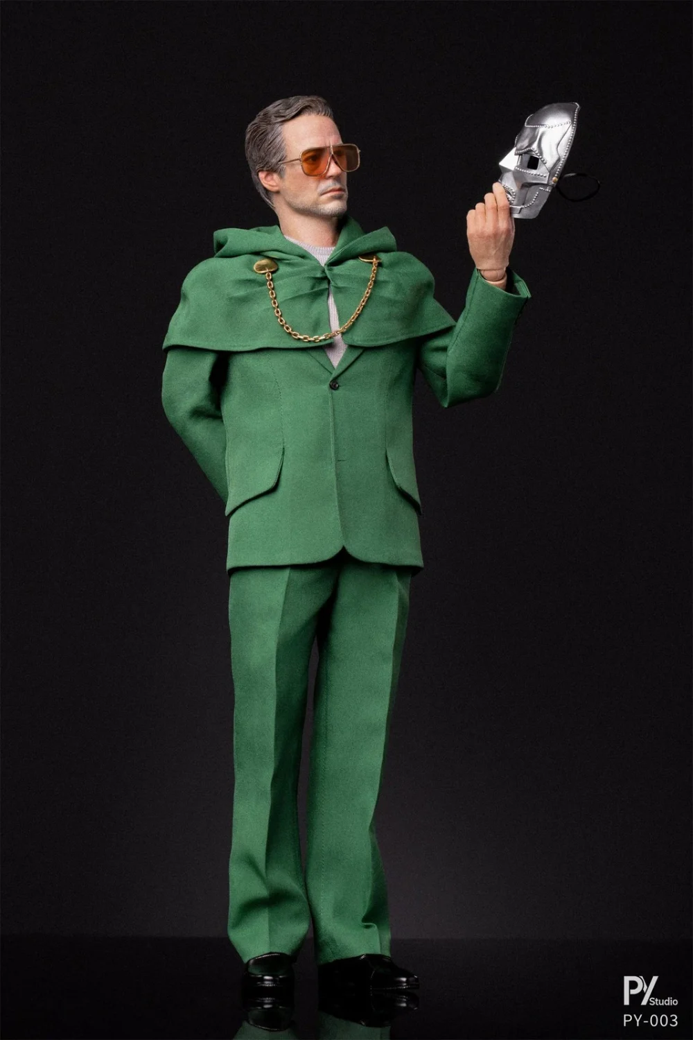 Mô hình figure 1/6 PY Studio PY-003 Người lạ mặt đeo mặt nạ mặc áo choàng xanh lục - Image 6