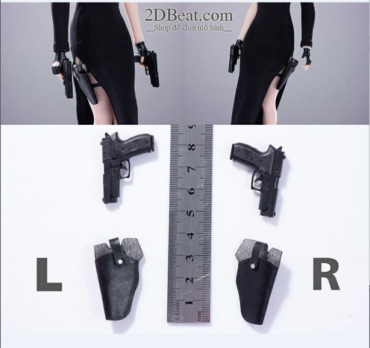 P226 Pistol Model 1/6 & Holster Quick Pull Right Leg Weapon Access
